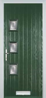 3 Square (off set) Enfield Timber Solid Core Door in Green