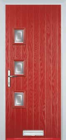 3 Square (off set) Enfield Timber Solid Core Door in Red