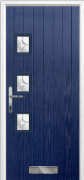 3 Square (off set) Flair Timber Solid Core Door in Dark Blue