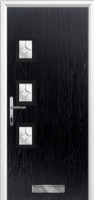 3 Square (off set) Flair Timber Solid Core Door in Black