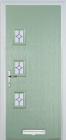 3 Square (off set) Flair Timber Solid Core Door in Chartwell Green