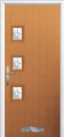 3 Square (off set) Flair Timber Solid Core Door in Oak