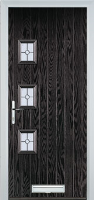 3 Square (off set) Finesse Timber Solid Core Door in Black Brown