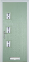 3 Square (off set) Finesse Timber Solid Core Door in Chartwell Green