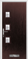 3 Square (off set) Finesse Timber Solid Core Door in Darkwood