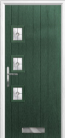 3 Square (off set) Finesse Timber Solid Core Door in Green