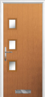 3 Square (off set) Glazed Timber Solid Core Door in Oak