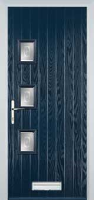3 Square (off set) Staxton Timber Solid Core Door in Dark Blue