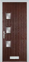 3 Square (off set) Staxton Timber Solid Core Door in Darkwood