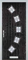 5 Square Curved Elegance Timber Solid Core Door in Black Brown