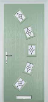 5 Square Curved Elegance Timber Solid Core Door in Chartwell Green