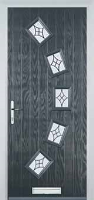 5 Square Curved Elegance Timber Solid Core Door in Anthracite Grey
