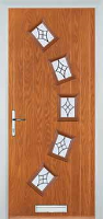 5 Square Curved Elegance Timber Solid Core Door in Oak