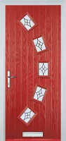5 Square Curved Elegance Timber Solid Core Door in Red