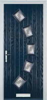 5 Square Curved Enfield Timber Solid Core Door in Dark Blue