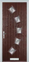 5 Square Curved Enfield Timber Solid Core Door in Darkwood