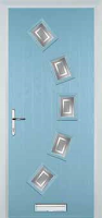 5 Square Curved Enfield Timber Solid Core Door in Duck Egg Blue