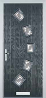 5 Square Curved Enfield Timber Solid Core Door in Anthracite Grey