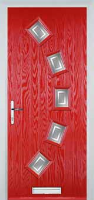 5 Square Curved Enfield Timber Solid Core Door in Poppy Red