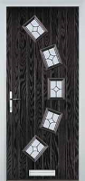 5 Square Curved Flair Timber Solid Core Door in Black Brown