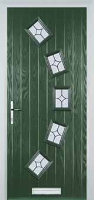 5 Square Curved Flair Timber Solid Core Door in Green