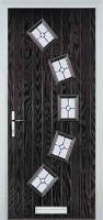 5 Square Curved Finesse Timber Solid Core Door in Black Brown