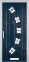 5 Square Curved Finesse Timber Solid Core Door in Dark Blue