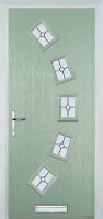 5 Square Curved Finesse Timber Solid Core Door in Chartwell Green