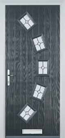 5 Square Curved Finesse Timber Solid Core Door in Anthracite Grey