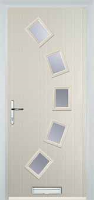 5 Square Curved Glazed Timber Solid Core Door in Cream