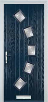 5 Square Curved Staxton Timber Solid Core Door in Dark Blue