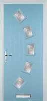 5 Square Curved Staxton Timber Solid Core Door in Duck Egg Blue