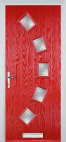 5 Square Curved Staxton Timber Solid Core Door in Poppy Red