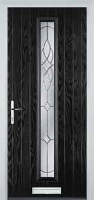 Cottage Long (centre) Elegance Timber Solid Core Door in Black