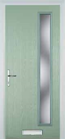 Cottage Long (off set) Glazed Timber Solid Core Door in Chartwell Green