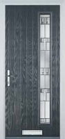 Cottage Long (off set) Prairie Timber Solid Core Door in Anthracite Grey