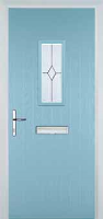 1 Square Classic Timber Solid Core Door in Duck Egg Blue