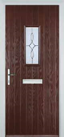 1 Square Flair Timber Solid Core Door in Darkwood