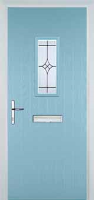 1 Square Elegance Timber Solid Core Door in Duck Egg Blue