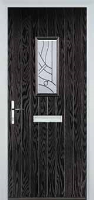 1 Square Abstract Timber Solid Core Door in Black Brown