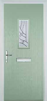 1 Square Abstract Timber Solid Core Door in Chartwell Green