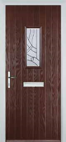 1 Square Abstract Timber Solid Core Door in Darkwood