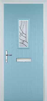 1 Square Abstract Timber Solid Core Door in Duck Egg Blue