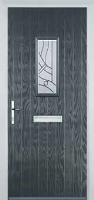 1 Square Abstract Timber Solid Core Door in Anthracite Grey