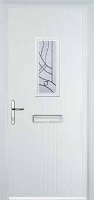 1 Square Abstract Timber Solid Core Door in White