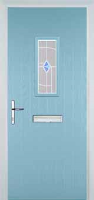 1 Square Murano Timber Solid Core Door in Duck Egg Blue