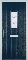 1 Square Crystal Diamond Timber Solid Core Door in Dark Blue
