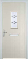 1 Square Crystal Diamond Timber Solid Core Door in Cream