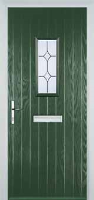1 Square Crystal Diamond Timber Solid Core Door in Green