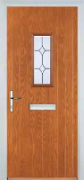1 Square Crystal Diamond Timber Solid Core Door in Oak